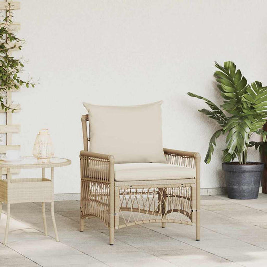 Garden Chair Beige 60 x 70 x 78cm Poly Rattan