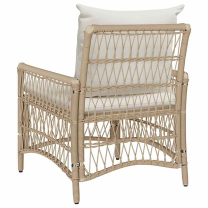 Garden Chair Beige 60 x 70 x 78cm Poly Rattan
