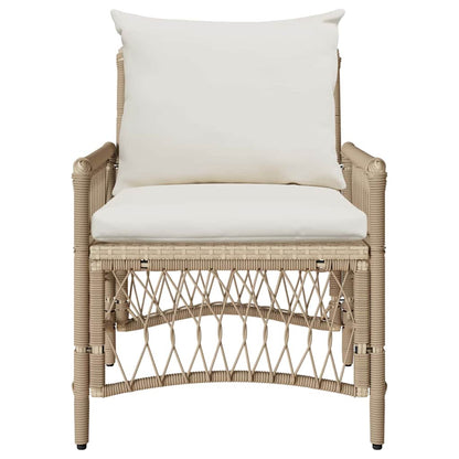 Garden Chair Beige 60 x 70 x 78cm Poly Rattan