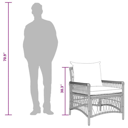 Garden Chair Beige 60 x 70 x 78cm Poly Rattan