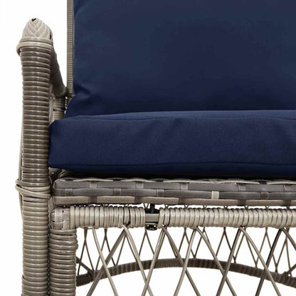 Garden Chair Grey 60 x 70 x 78cm Poly Rattan