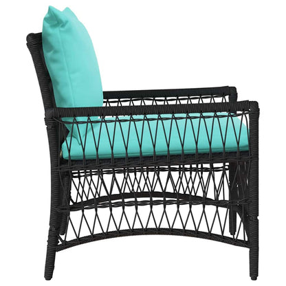 Garden Chair Black 60 x 70 x 78cm Poly Rattan