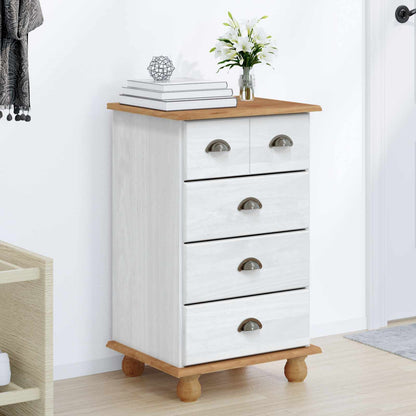 Chest of Drawer ASKIM White 45.8 x 40 x 79 cm Solid Pine wood