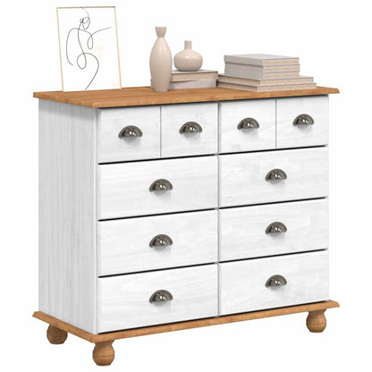 Chest of Drawer ASKIM White 91 x 40 x 79 cm Solid Pine wood