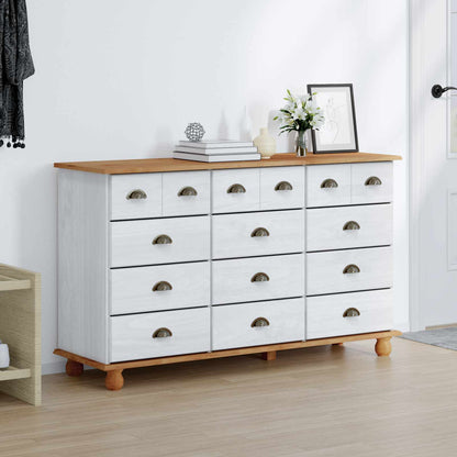 Chest of Drawer ASKIM White 79 x 40 x 133.5 cm Solid Pine wood