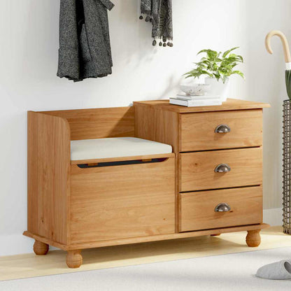 Entryway Storage Bench with Drawer ASKIM Brown 100 x 39 x 62 cm