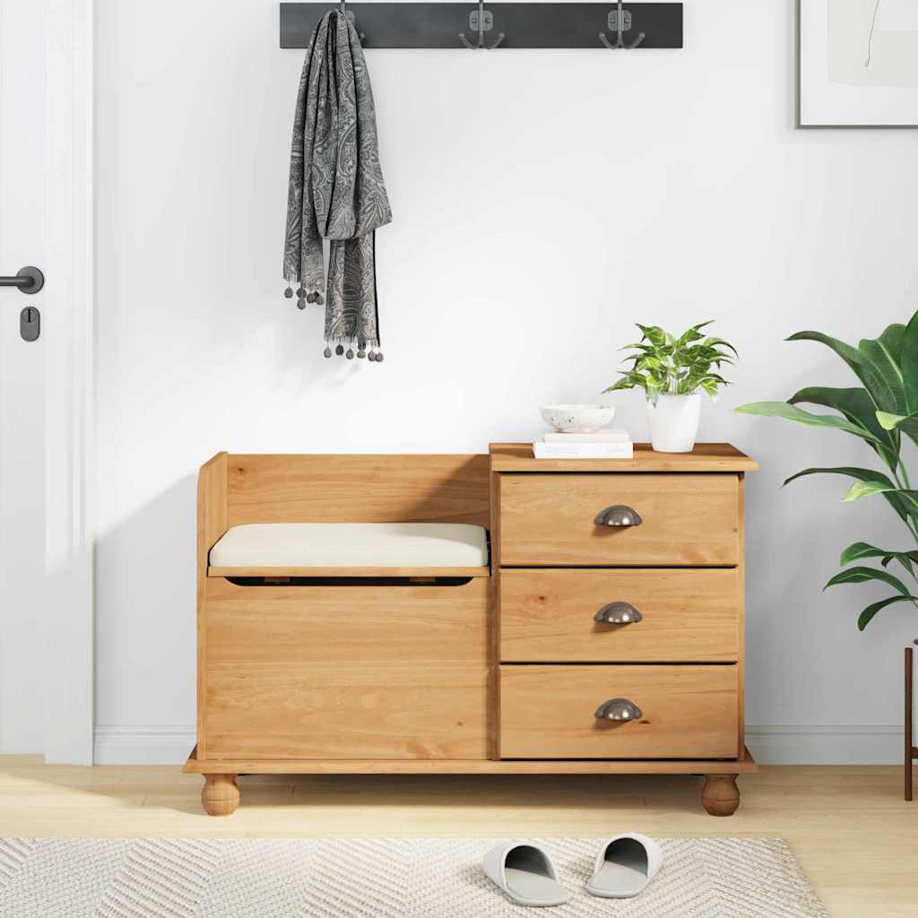 Entryway Storage Bench with Drawer ASKIM Brown 100 x 39 x 62 cm