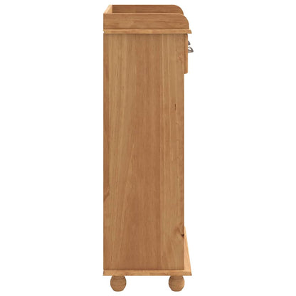Wine Cabinet ASKIM Brown 57 x 37 x 114 cm Solid pine wood