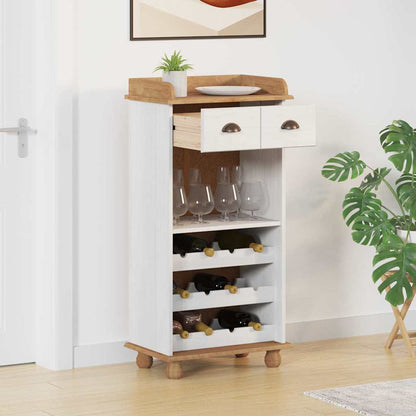 Wine Cabinet ASKIM White 57 x 37 x 114 cm Solid pine wood