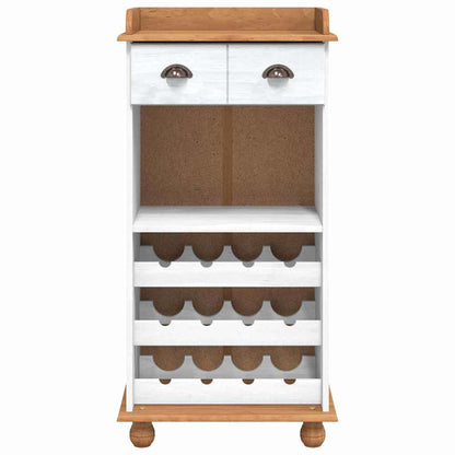 Wine Cabinet ASKIM White 57 x 37 x 114 cm Solid pine wood