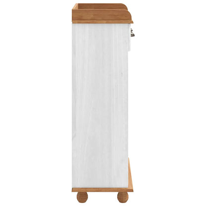 Wine Cabinet ASKIM White 57 x 37 x 114 cm Solid pine wood