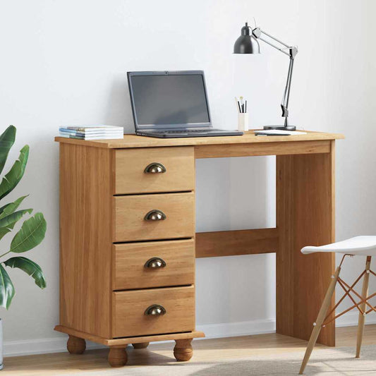 Desk with Drawer ASKIM Brown 95 x 40 x 75 cm Solid pine wood