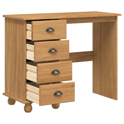 Desk with Drawer ASKIM Brown 95 x 40 x 75 cm Solid pine wood