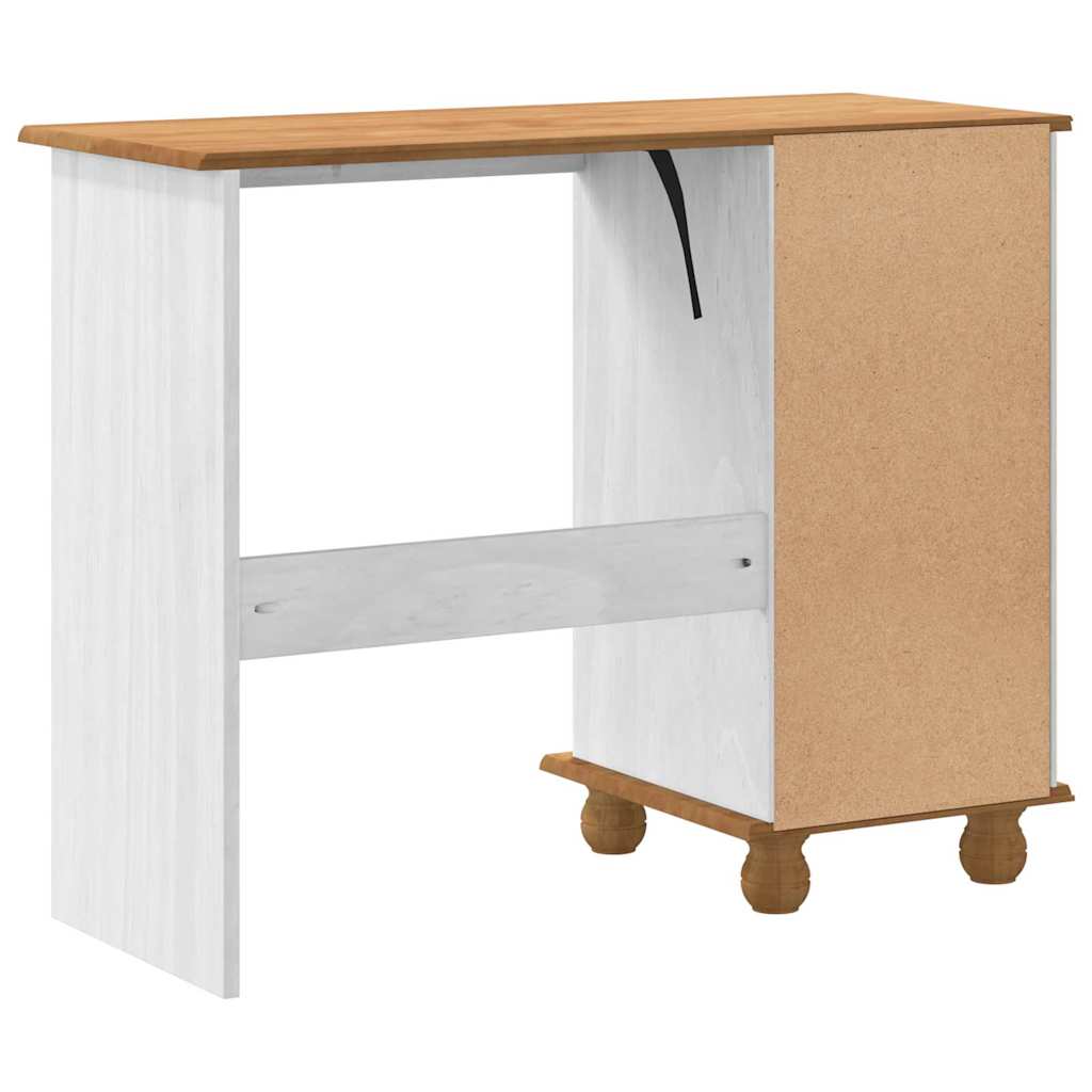 Desk with Drawer ASKIM White 95 x 40 x 75 cm Solid pine wood