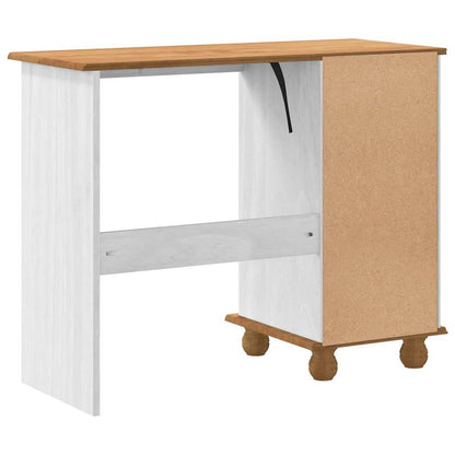 Desk with Drawer ASKIM White 95 x 40 x 75 cm Solid pine wood