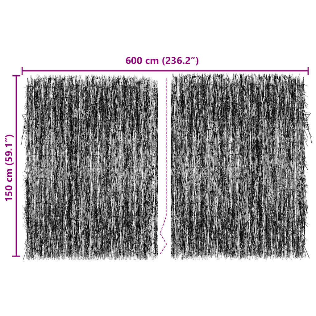 Brushwood Fence Brown 600 x 150 cm Brushwood