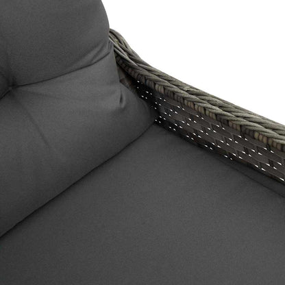 Recliner Chair Grey 56 x 66 x 95cm Poly Rattan