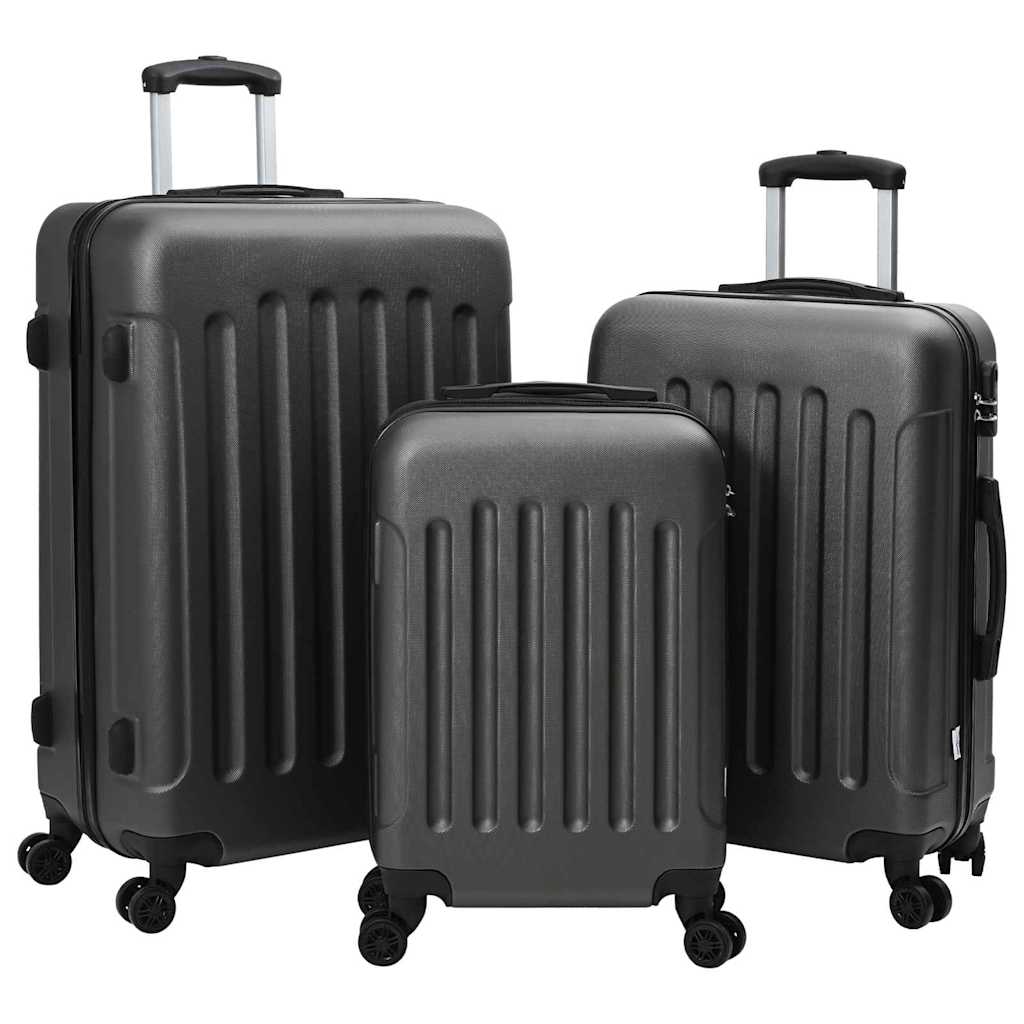 Suitcase Set with Lock 3 pcs Dark grey 50 x 31 x 78 cm