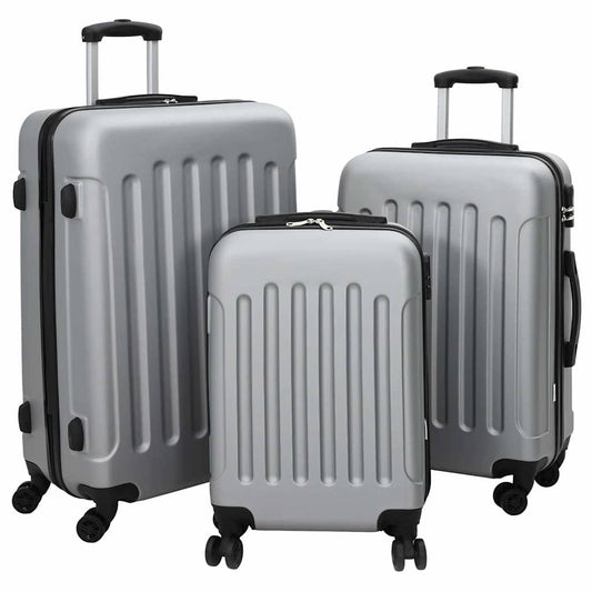 Suitcase Set 3 pcs Silver 50 x 31 x 78 cm ABS Plastic and Steel
