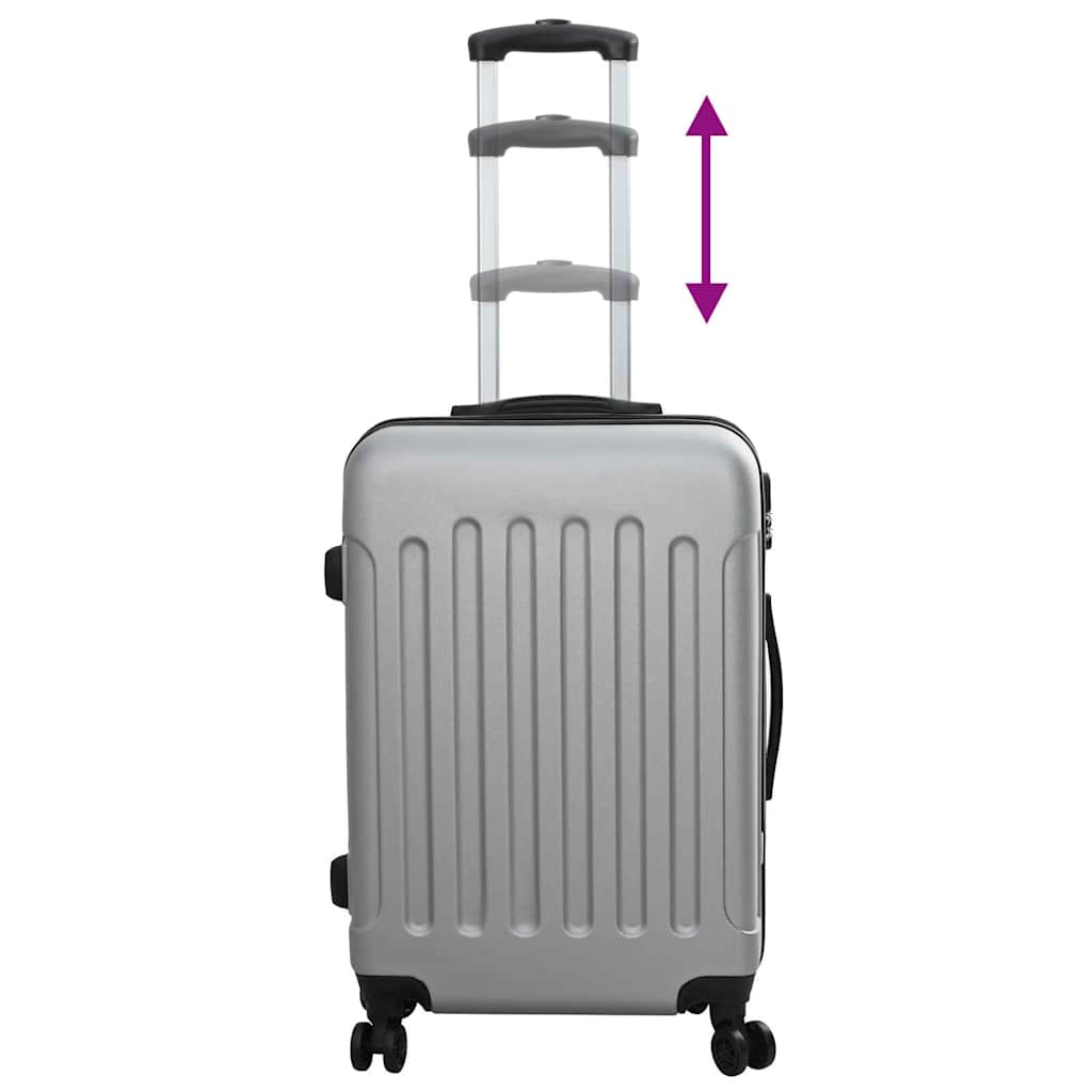 Suitcase Set 3 pcs Silver 50 x 31 x 78 cm ABS Plastic and Steel