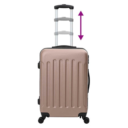 Suitcase Set with Lock 3 pcs Rose gold 50 x 31 x 78 cm