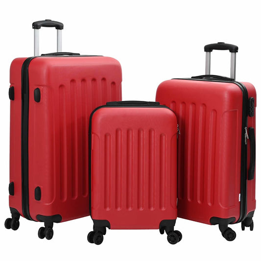 Suitcase Set 3 pcs Red 50 x 31 x 78 cm ABS Plastic and Steel