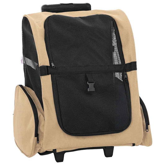Pet Trolley 3-in-1 Design Sand 48x32x(57-106) cm Oxford Fabric