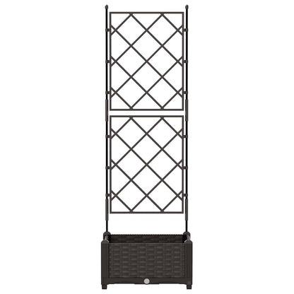 Garden Planter with Trellis Brown 40 x 40 x 125.5 cm PP