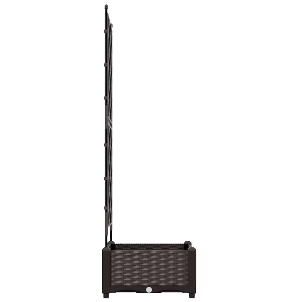 Garden Planter with Trellis Brown 40 x 40 x 125.5 cm PP