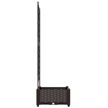 Garden Planter with Trellis Brown 40 x 40 x 125.5 cm PP