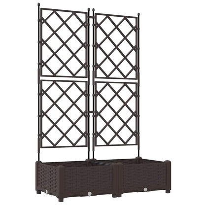 Garden Planter with Trellis 2 pcs Brown 80 x 40 x 125.5 cm PP