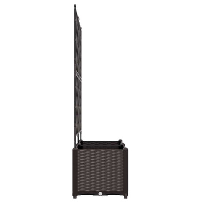 Garden Planter with Trellis 2 pcs Brown 80 x 40 x 143 cm PP