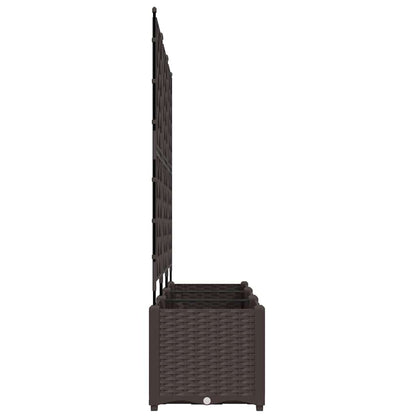 Garden Planter with Trellis 3 pcs Brown 120 x 40 x 143 cm PP