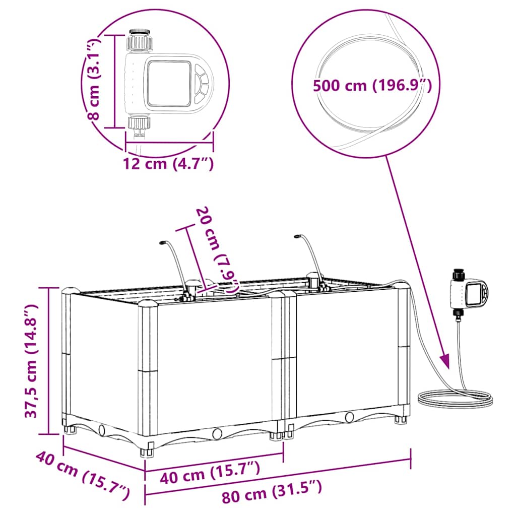 Garden Brown 80 x 40 x 37.5 cm Steel