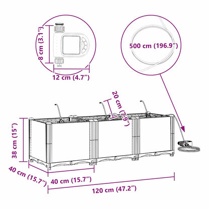 Garden Brown 120 x 40 x 37.5 cm Steel
