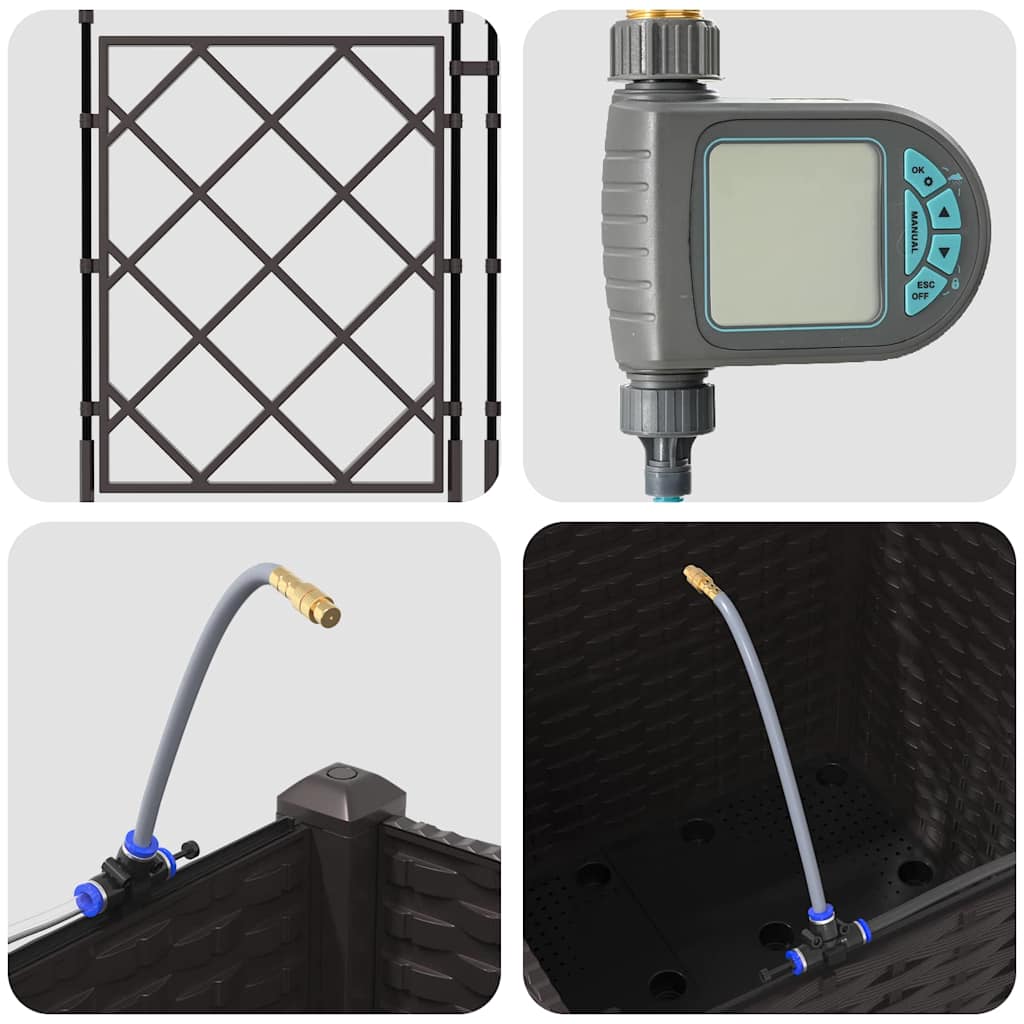 Garden Brown 40 x 40 x 142 cm Steel