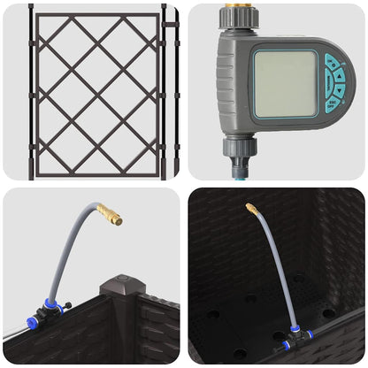 Garden Brown 40 x 40 x 142 cm Steel