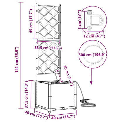 Garden Brown 40 x 40 x 142 cm Steel