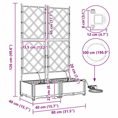 Garden Brown 80 x 40 x 126 cm Steel