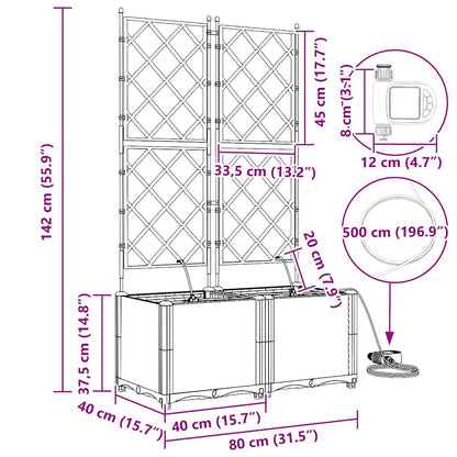 Garden Brown 80 x 40 x 142 cm Steel