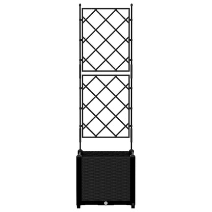 Garden Planter with Trellis Black 40 x 40 x 143 cm PP
