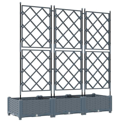 Garden Planter with Trellis 3 pcs Light grey