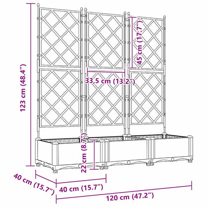 Garden Planter with Trellis 3 pcs Light grey