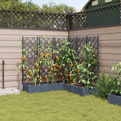 Garden Planter with Trellis 5 pcs Light grey