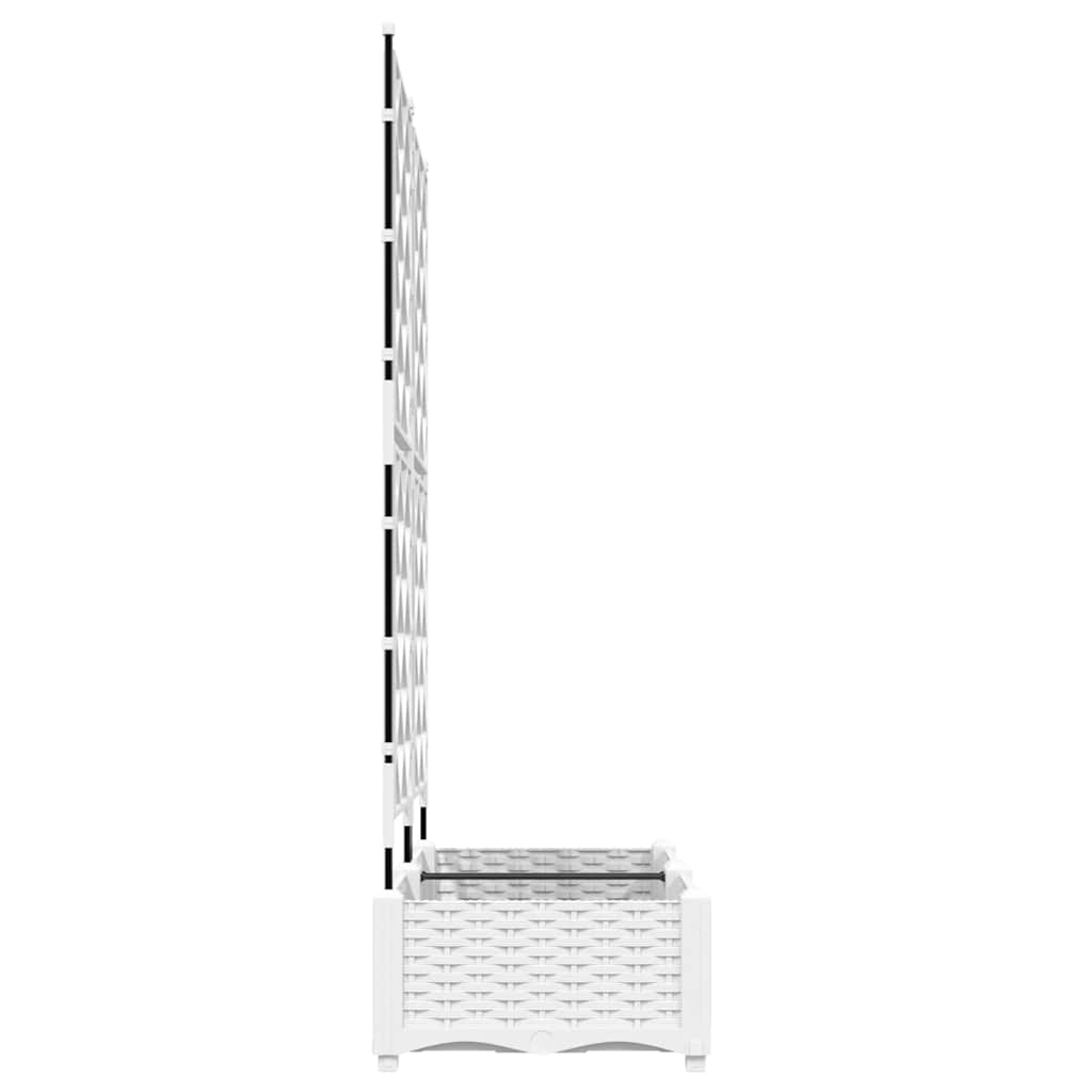 Garden Planter with Trellis 2 pcs White 80 x 40 x 125.5 cm PP