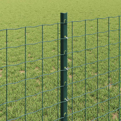Fence Posts Height Adjustable 11 pcs Green 80 cm Steel