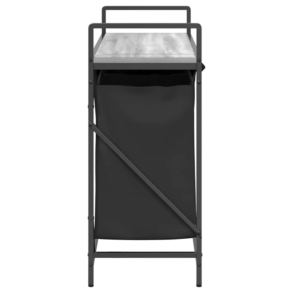 Laundry Basket 3 Compartments with Shelf Grey Sonoma