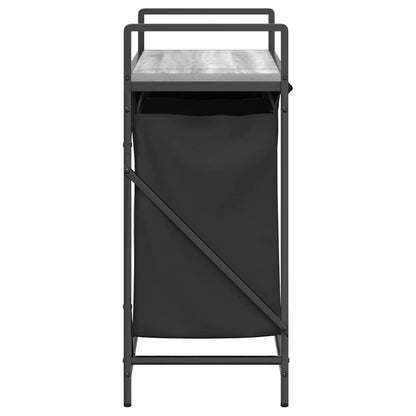 Laundry Basket 2 Compartments with Shelf Grey Sonoma
