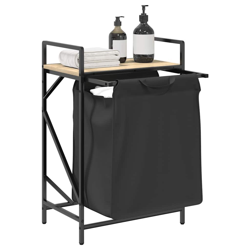 Laundry Basket 1 Compartment with Shelf Sonoma Oak