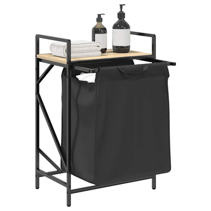 Laundry Basket 1 Compartment with Shelf Sonoma Oak